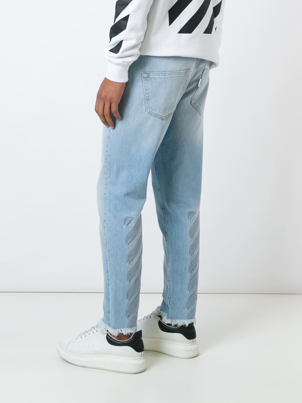 bleached effect slim-fit jeans