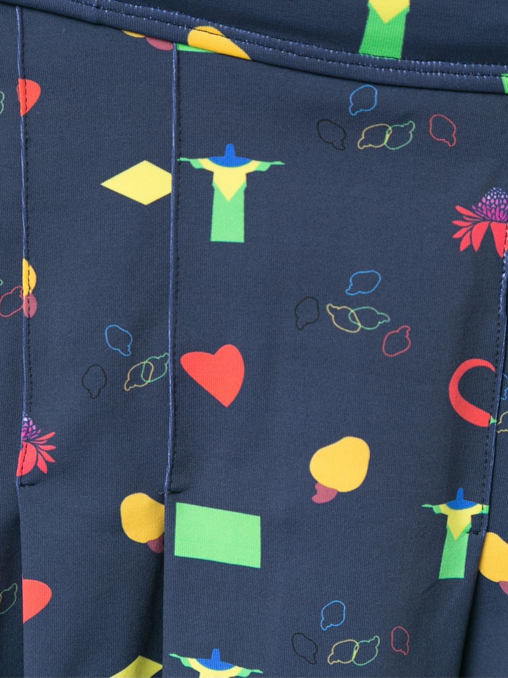 print pleated skirt
