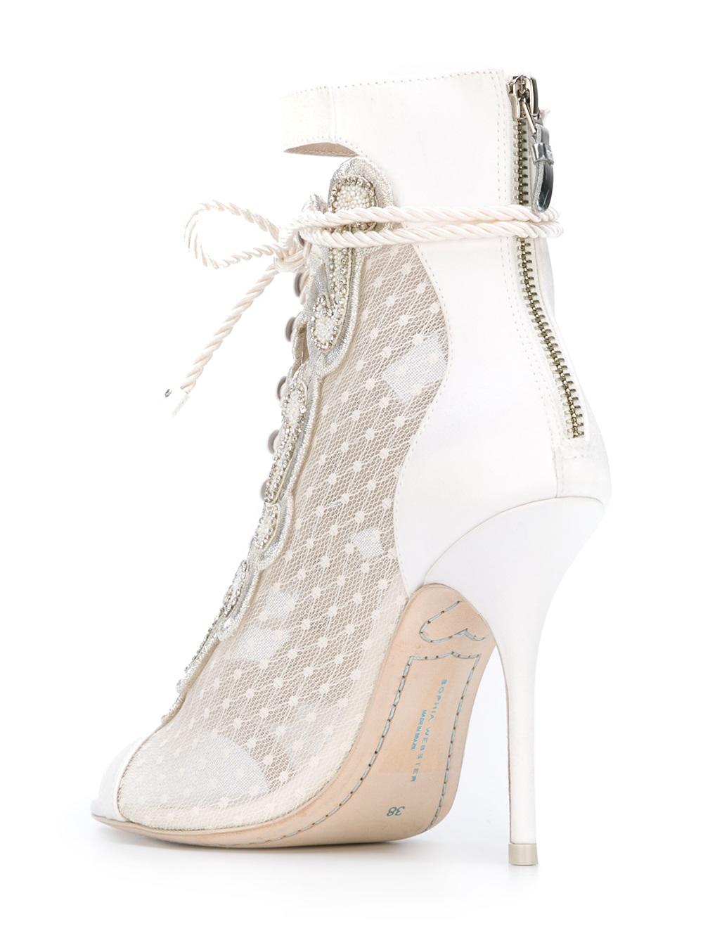 buckled sheer ankle boots