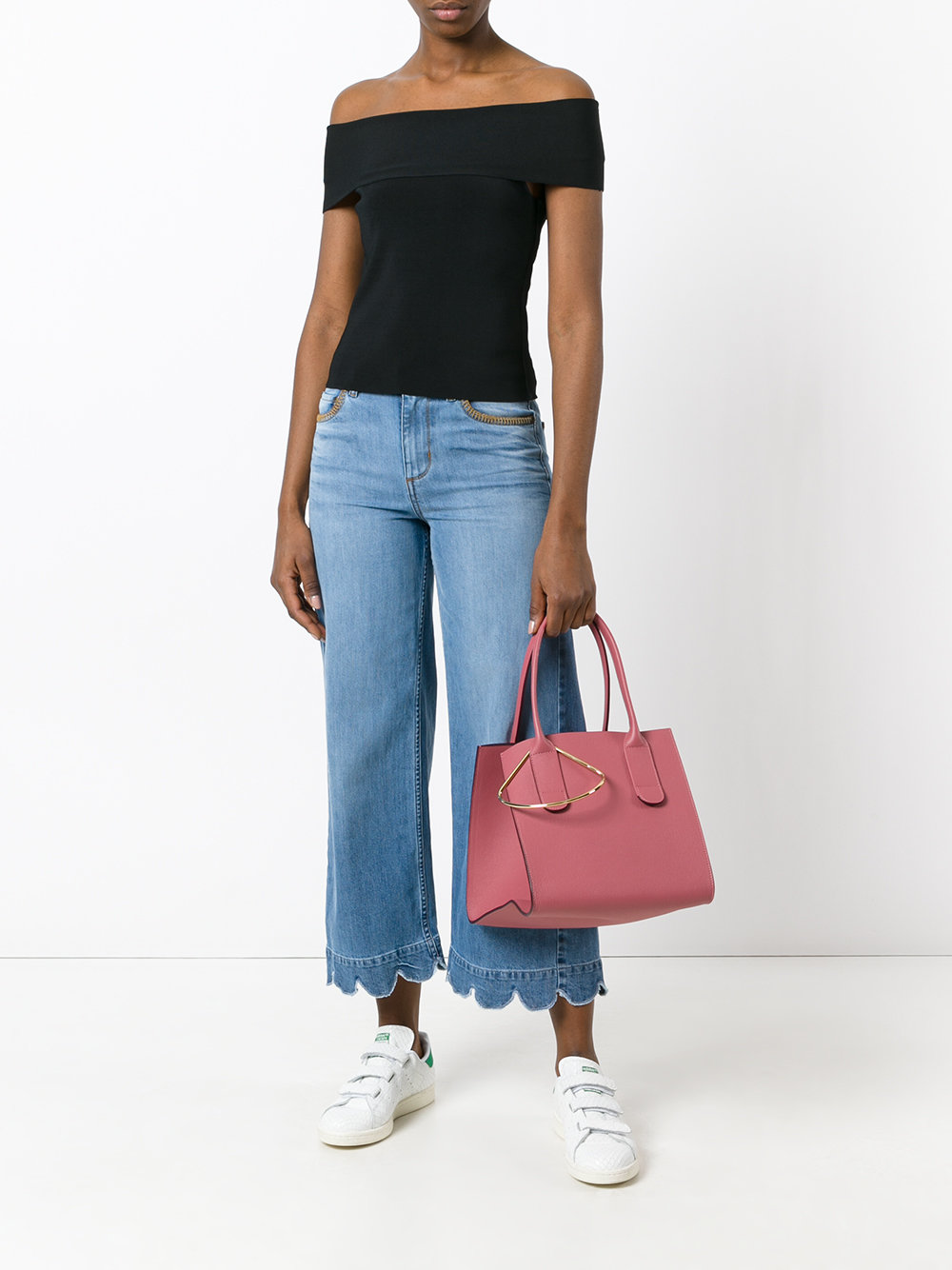 tote bag with gold tone detail