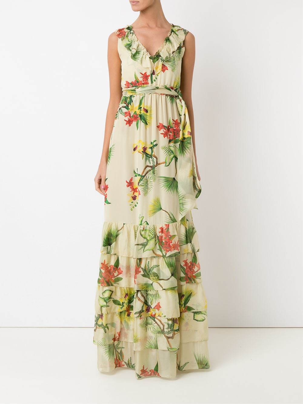 floral print silk dress
