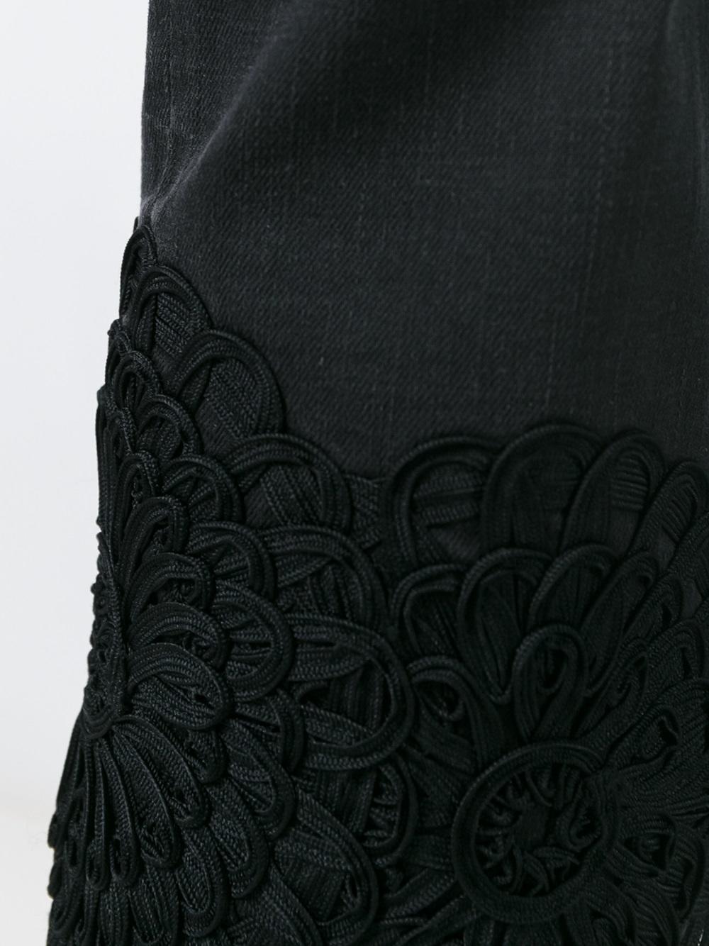 'Tomboy' lace hem trousers