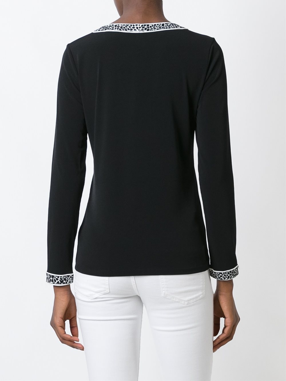 contrast trim fine knit jumper