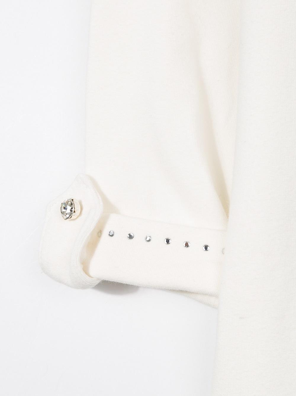 embellished cuff sweatshirt
