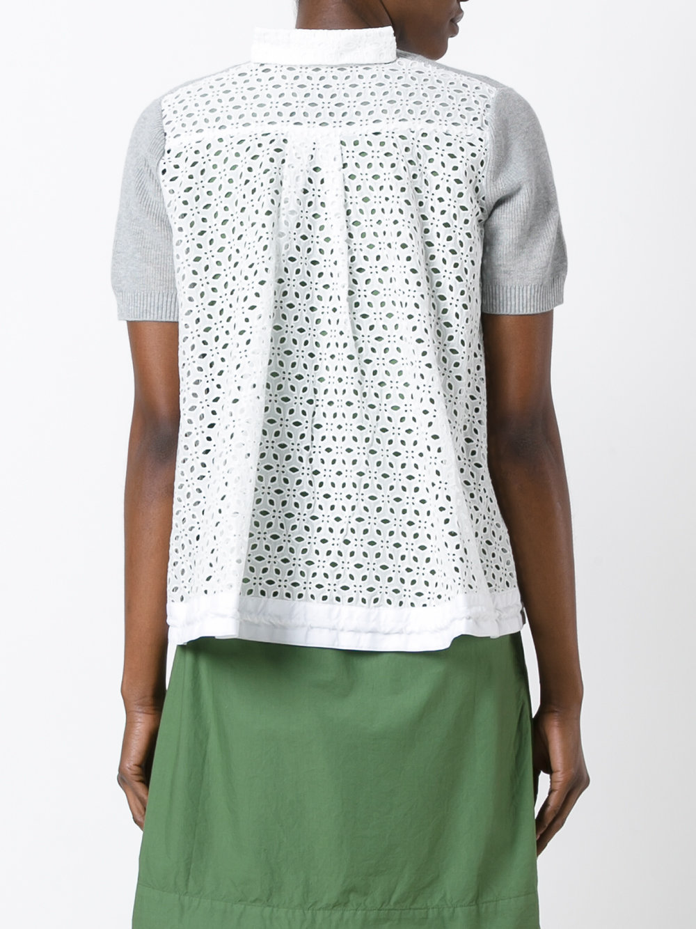 dot lace knitted top