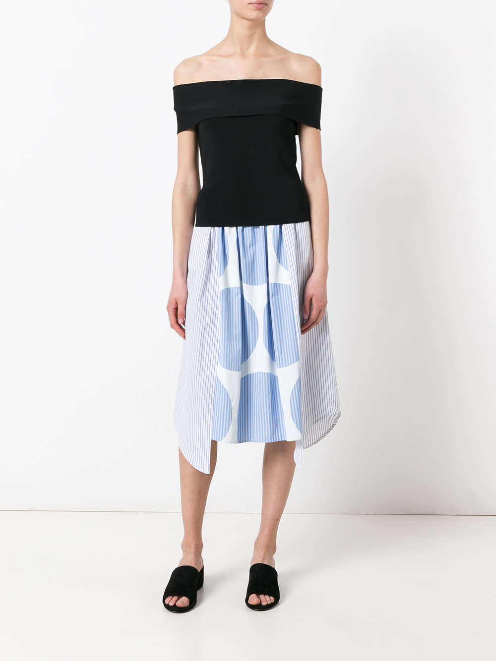 stripe panel skirt 