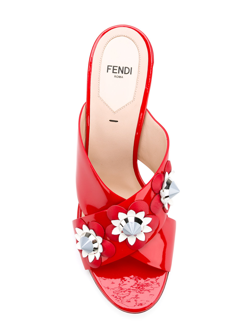 floral heeled mules