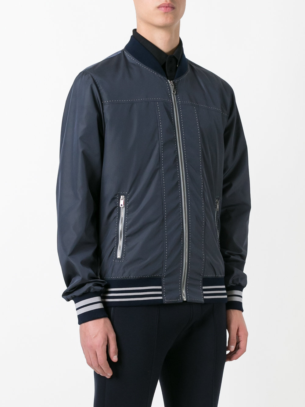 stitch trim bomber jacket