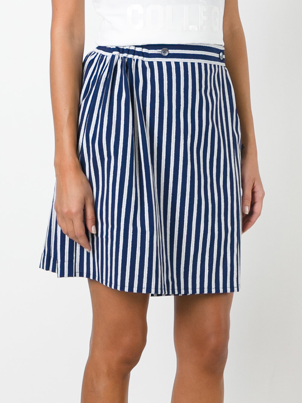 striped A-line skirt 