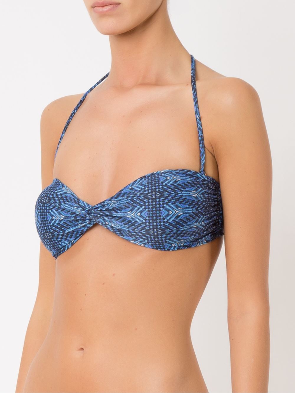 abstract print bandeau bikini top