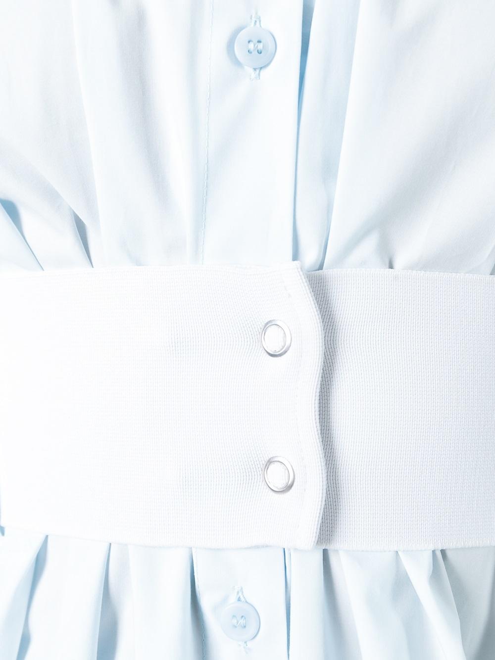 belt pleated shirt