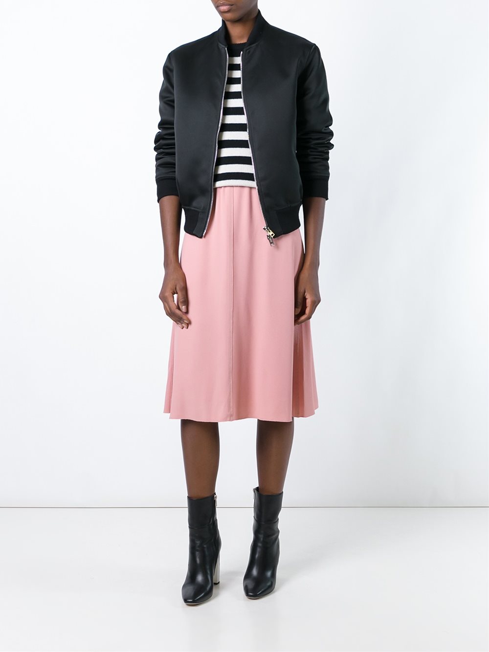 elasticated waistband A-line skirt