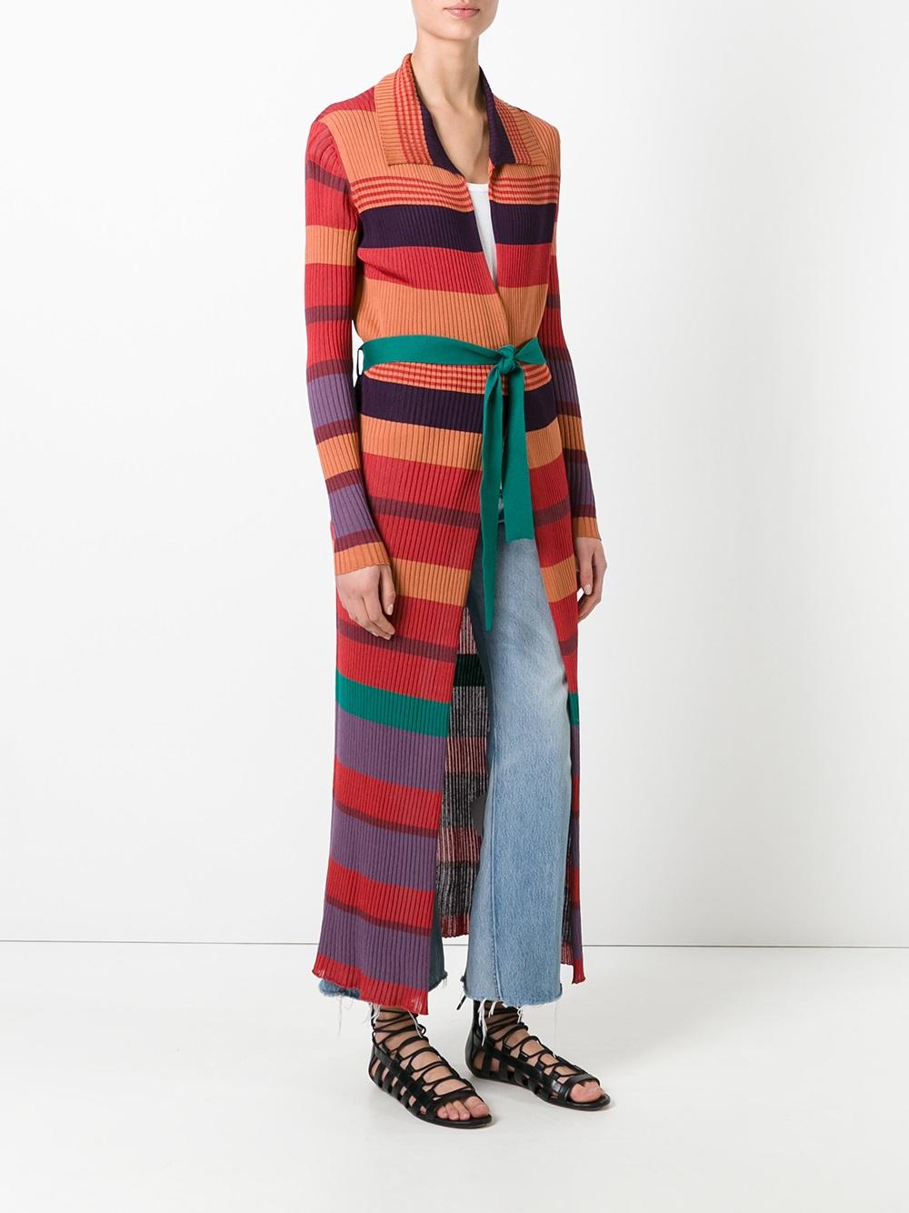 long striped ribbed cardigan
