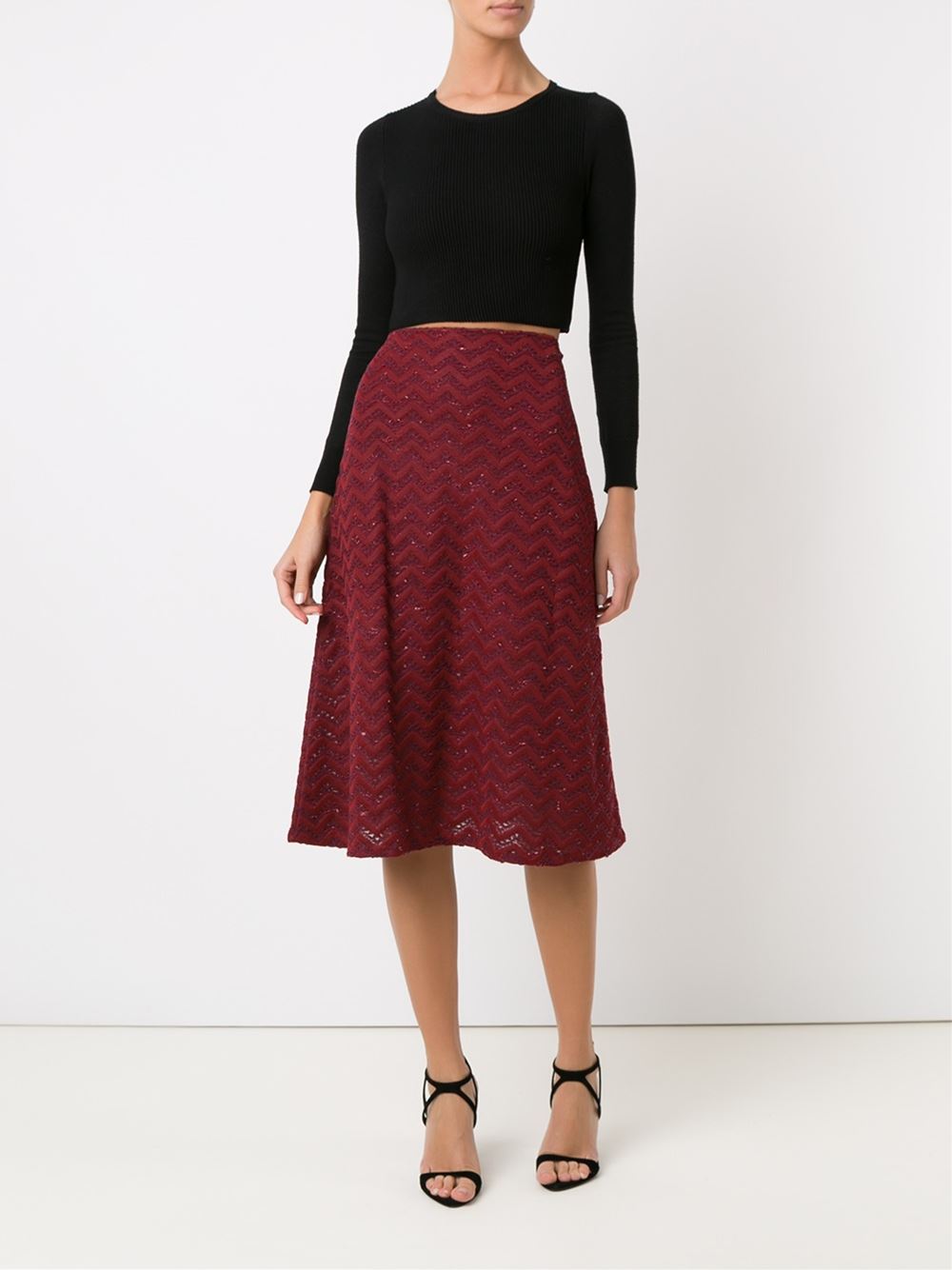 mid-length knitted skirt