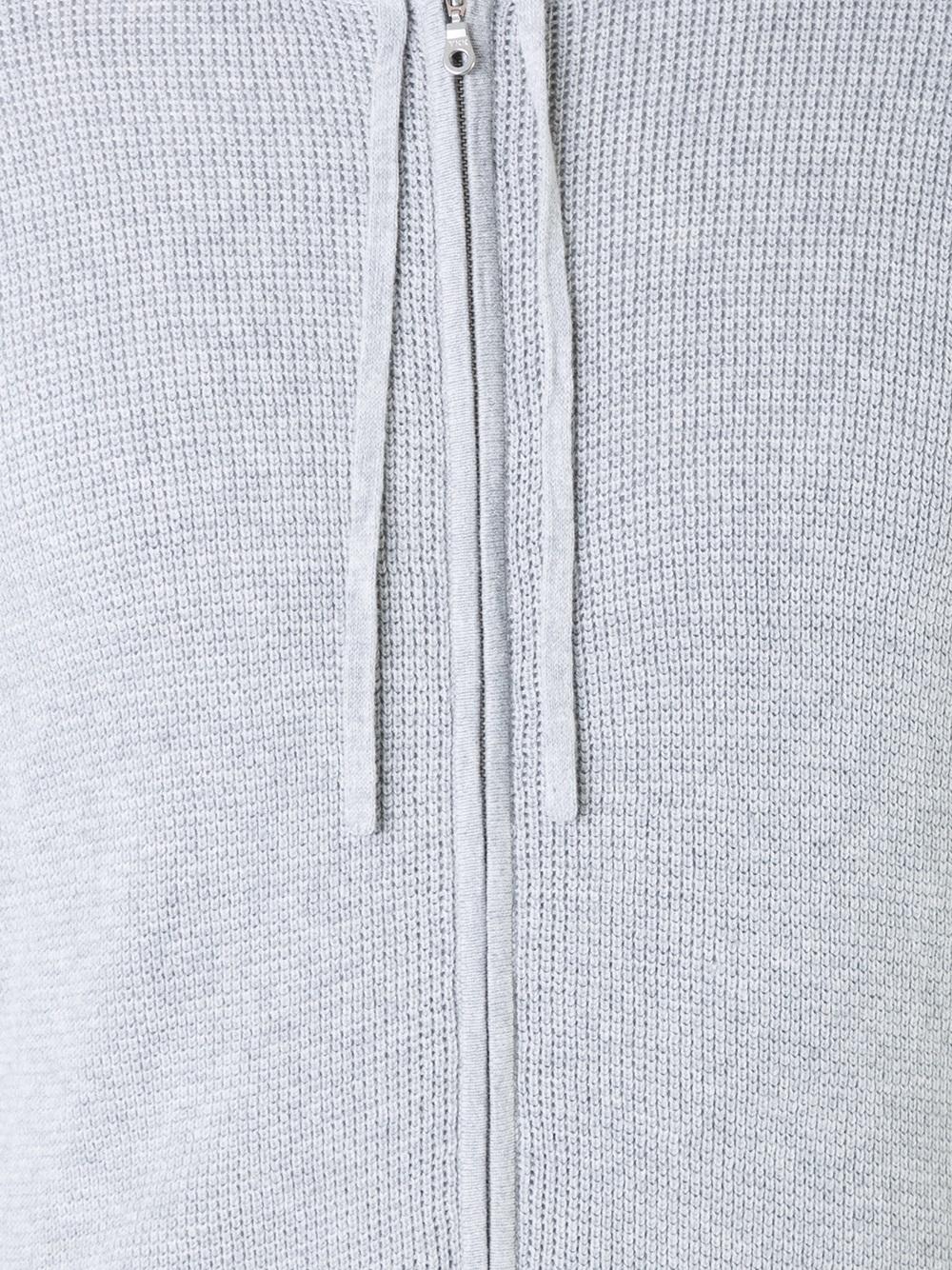 zipped knitted hoodie