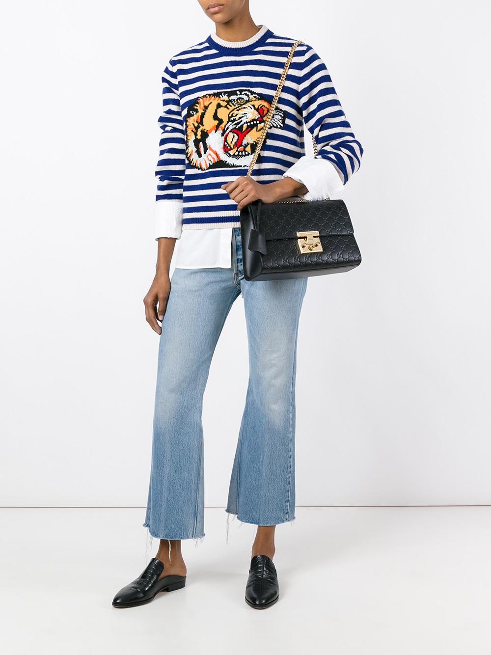 logo embossed shoulder bag