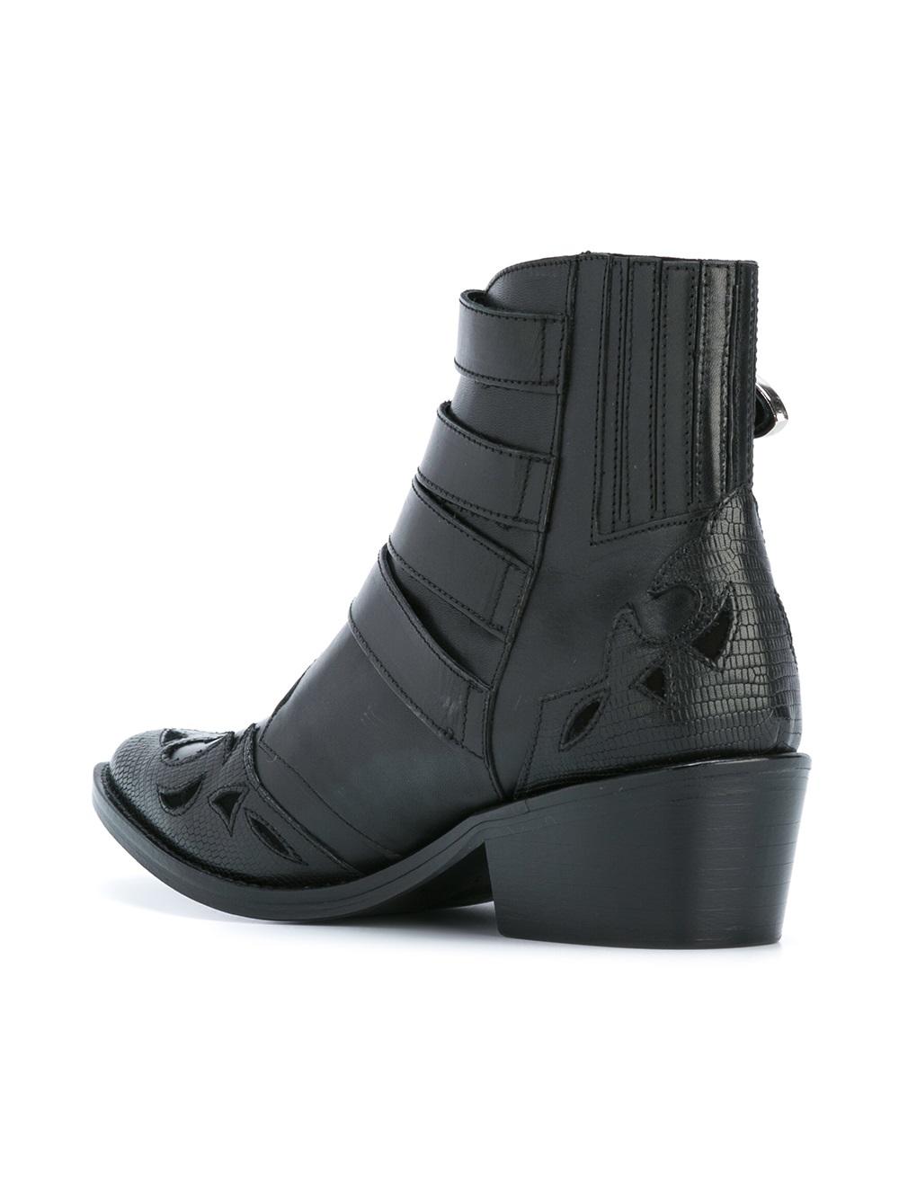 ankle height buckle boots 