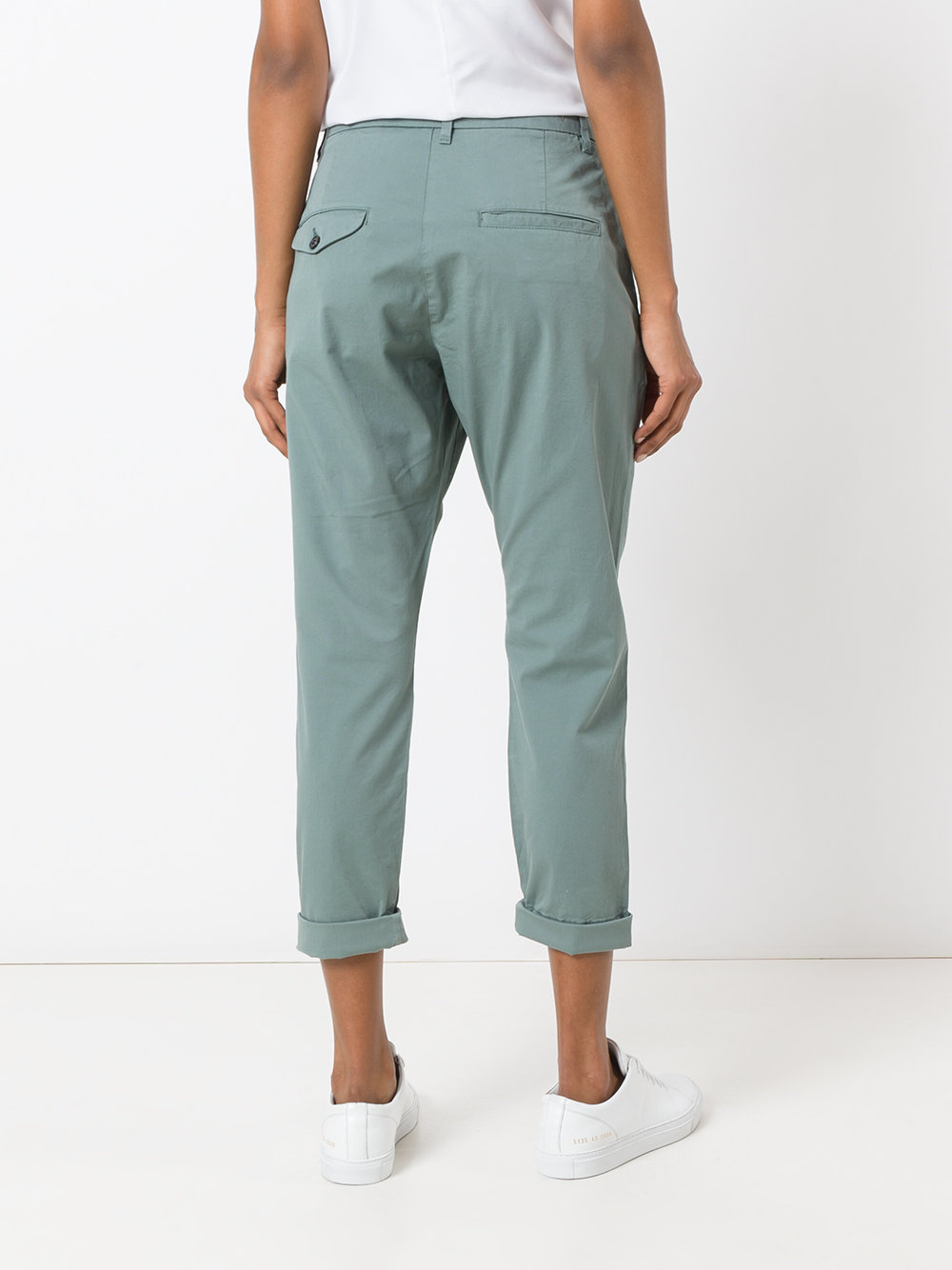 folded hem cropped trousers