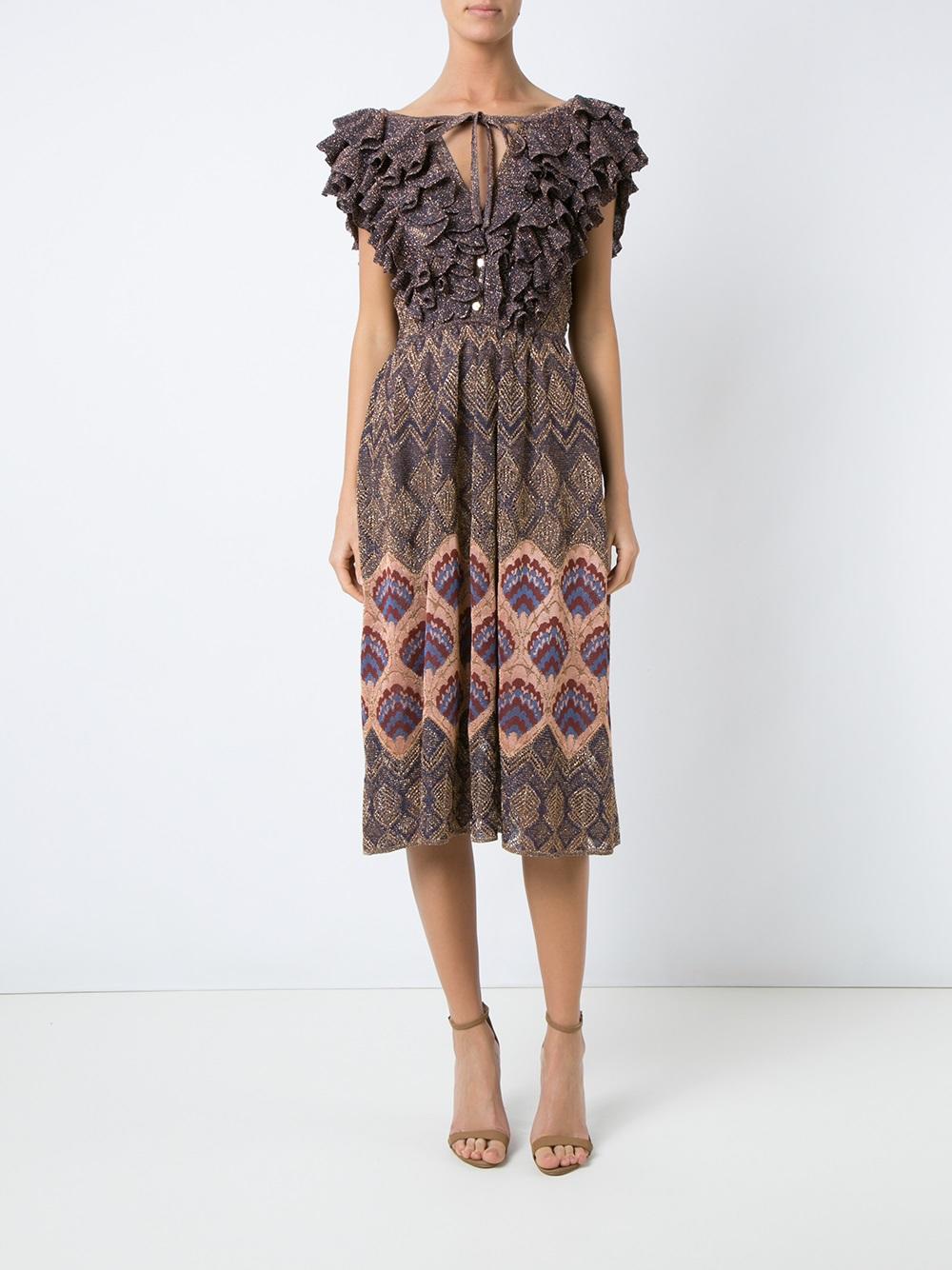 ruffled knit dress