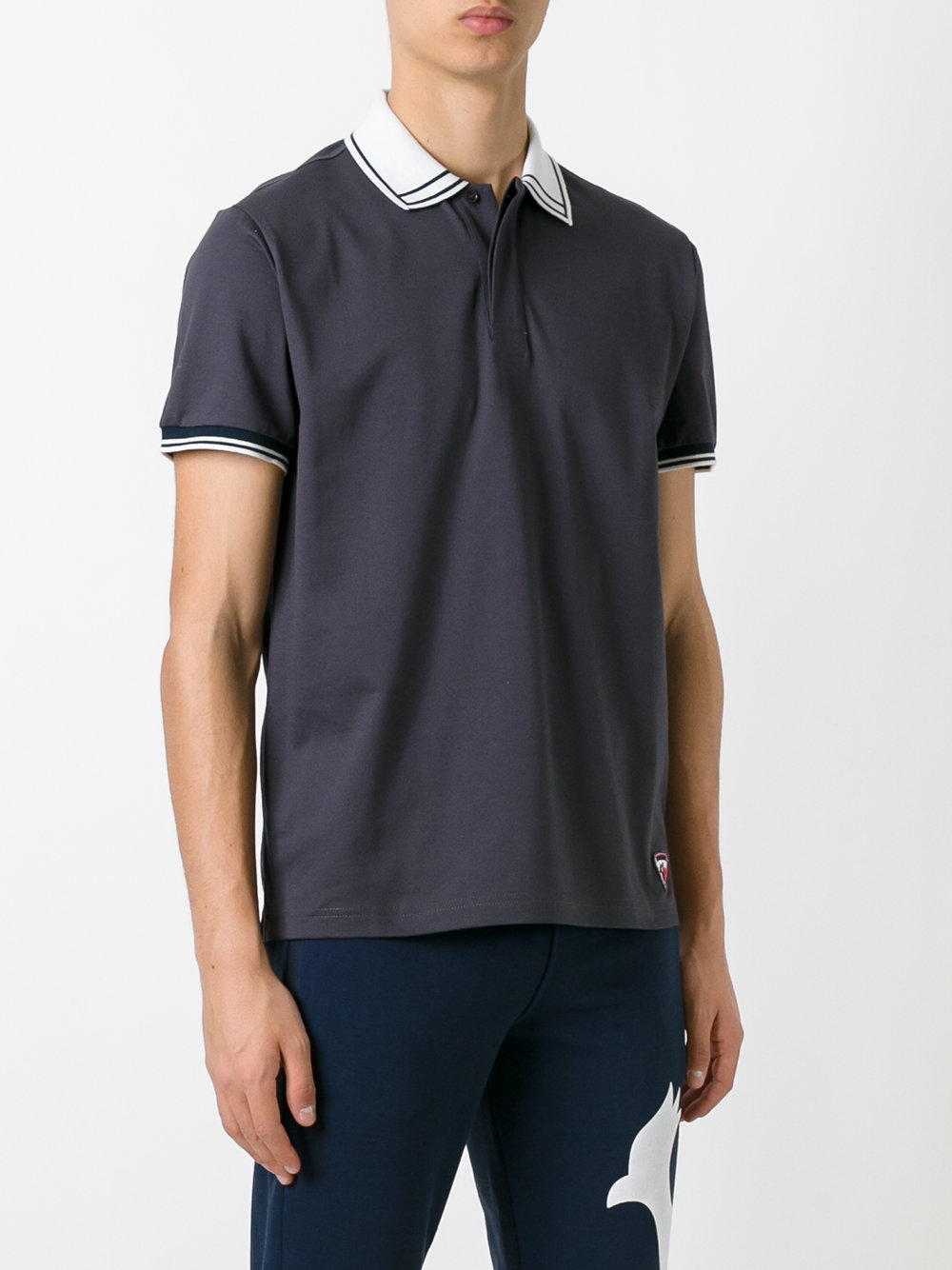 contrast collar polo shirt