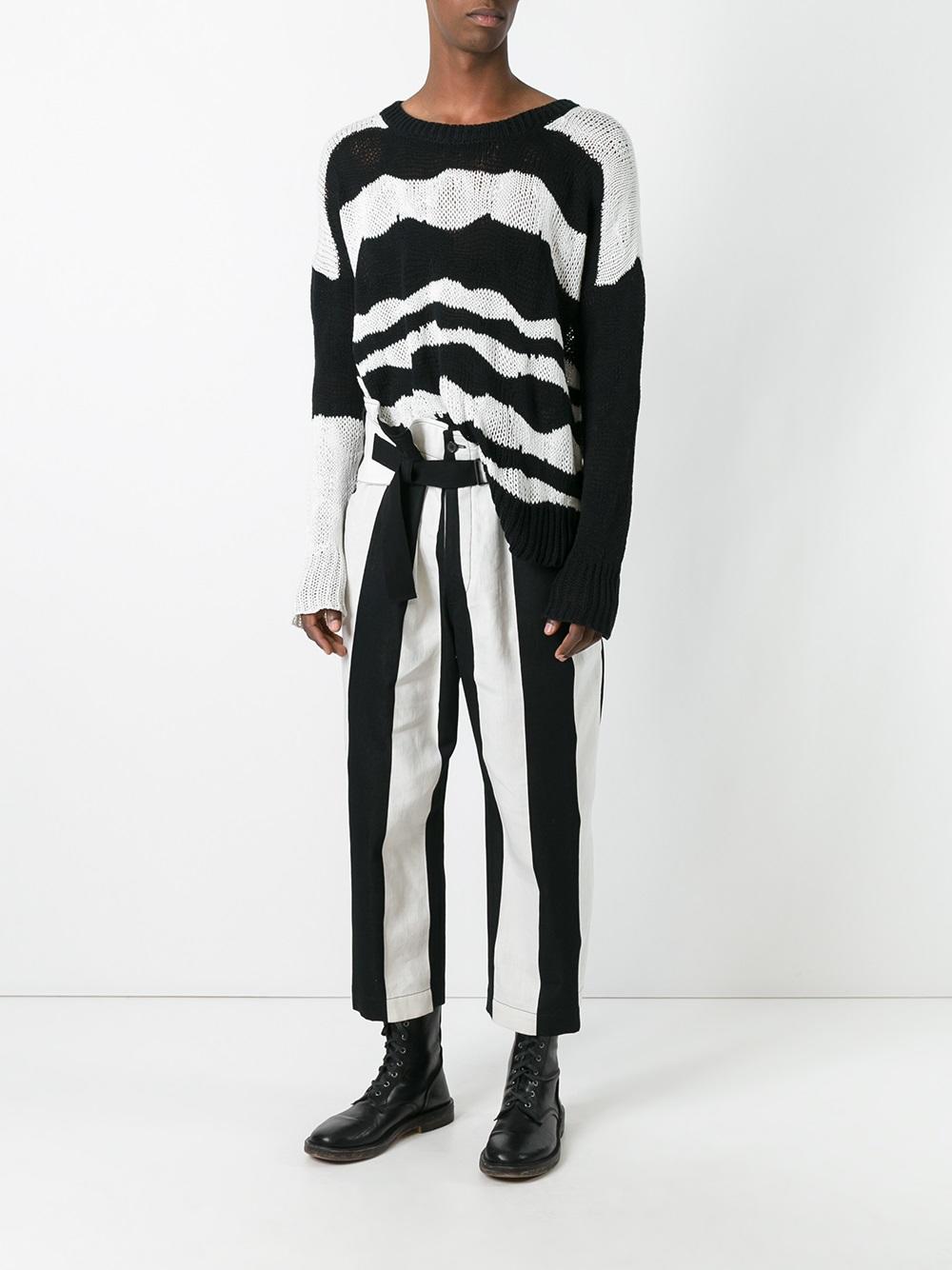 high waist striped trousers 