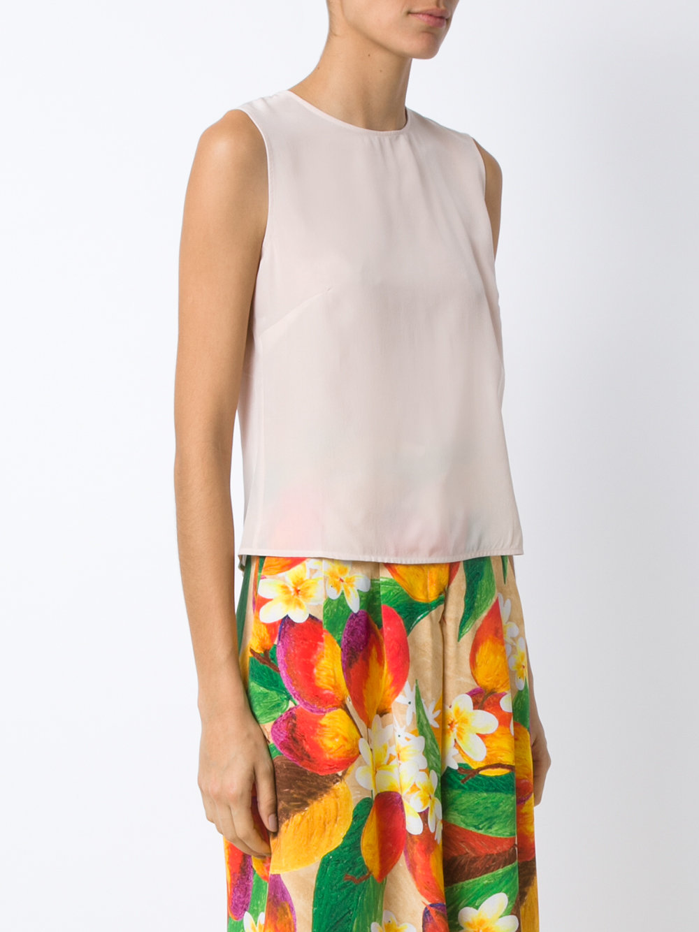 sleeveless silk blouse