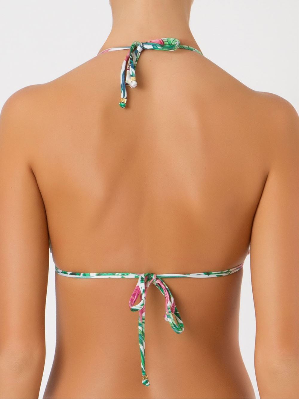 printed triangle bikini top