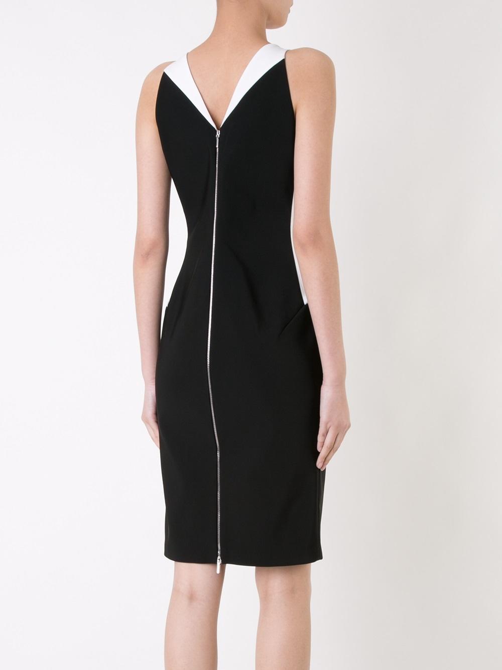 contrast fitted dress 