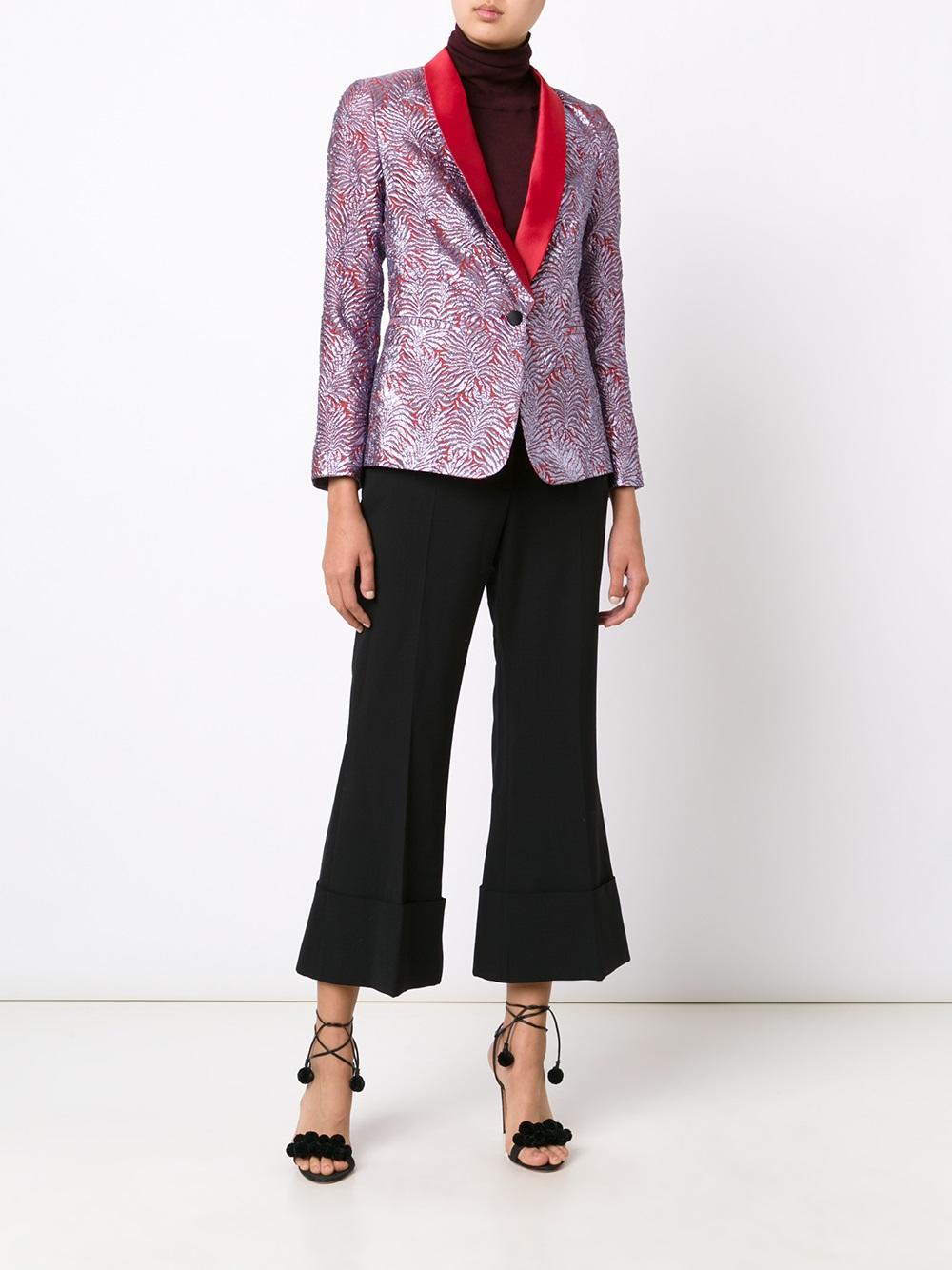 metallic smoking jacket 