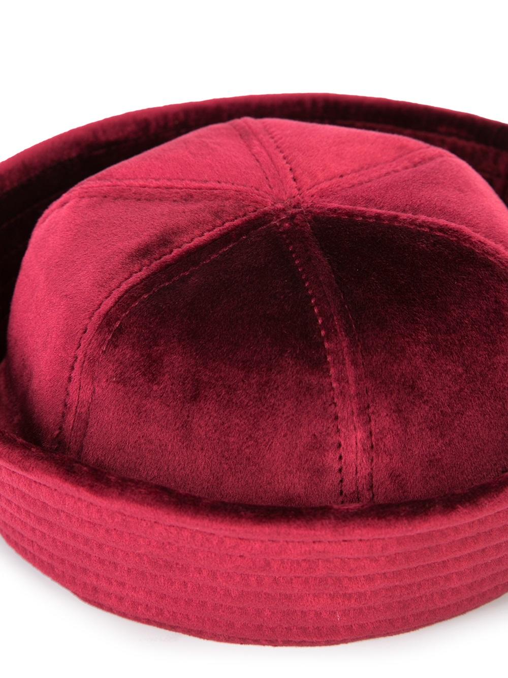 velvet panelled hat
