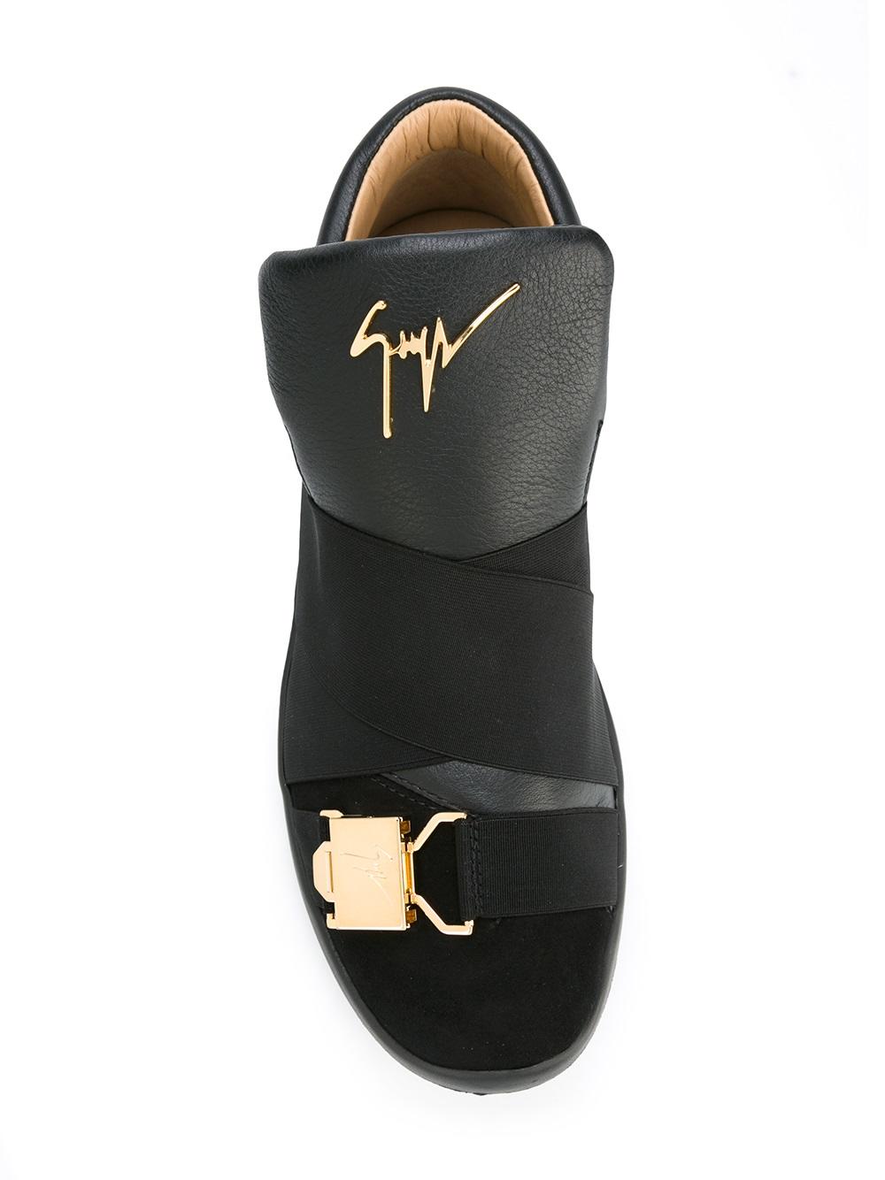 laceless mid-top sneakers