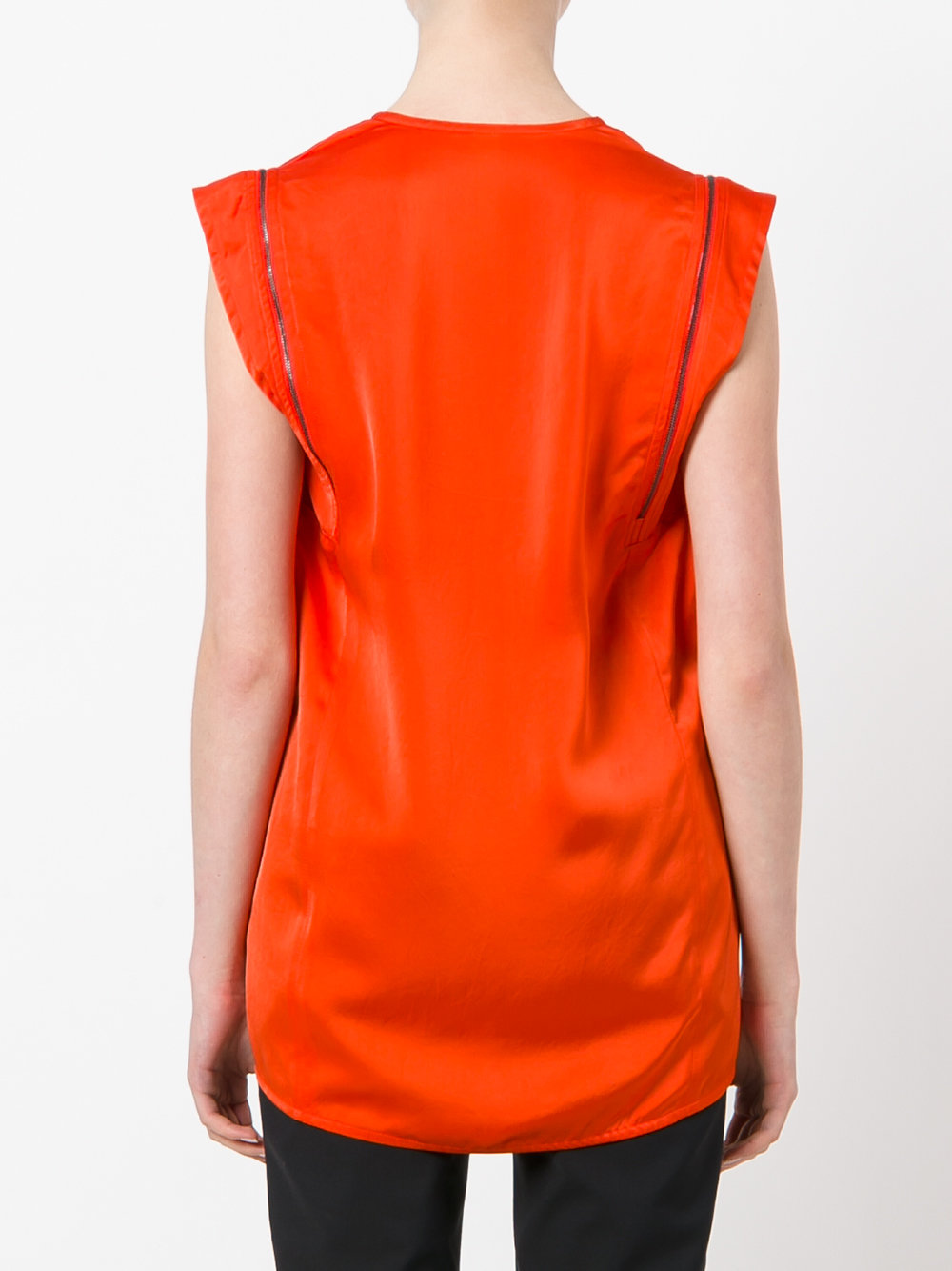 zip detail shift blouse