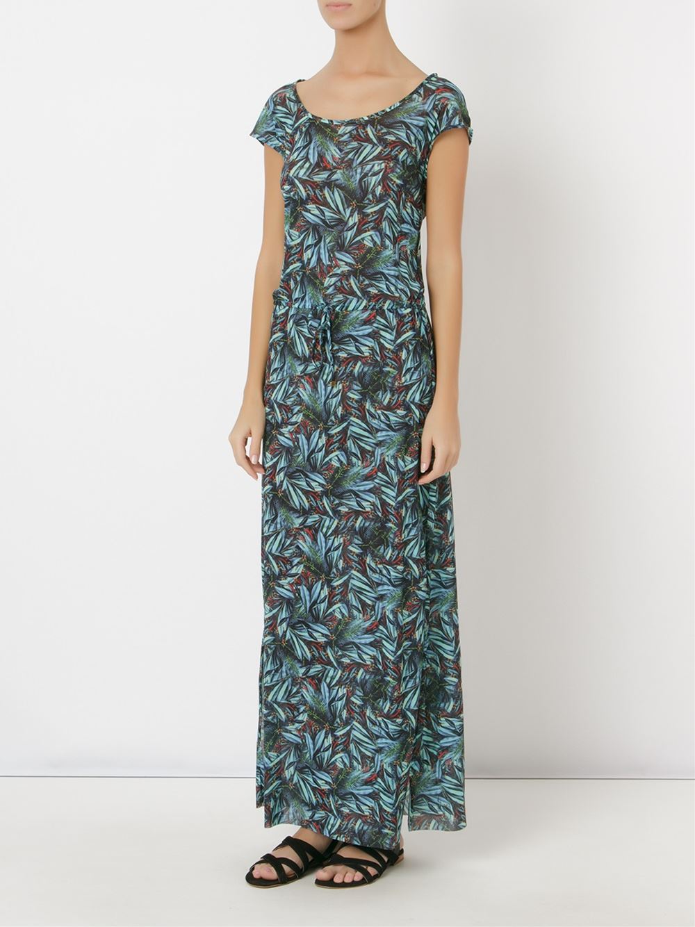 foliage print dress