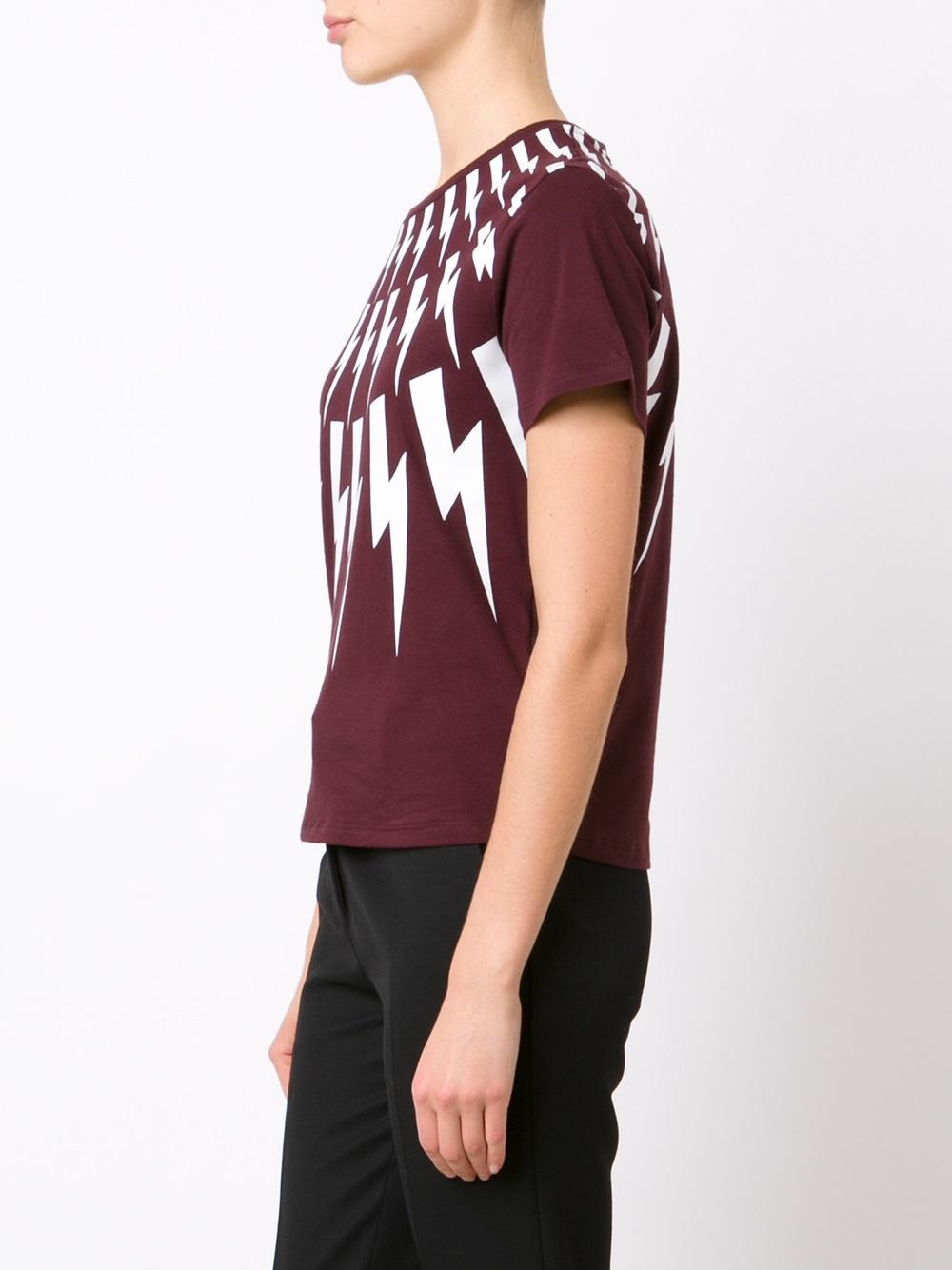 lightning bolt print T-shirt