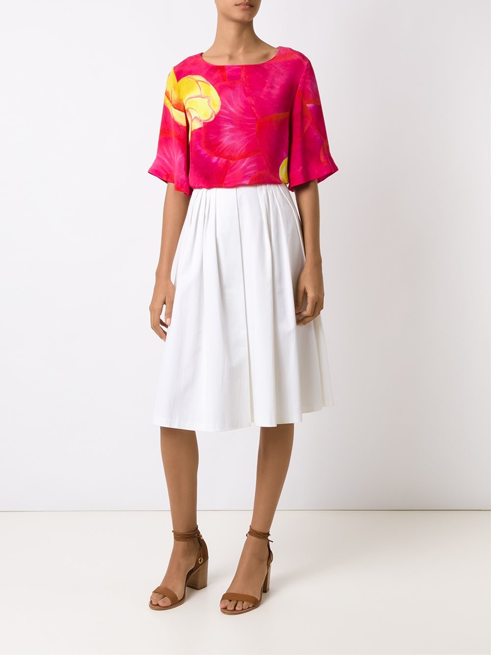 silk floral print blouse