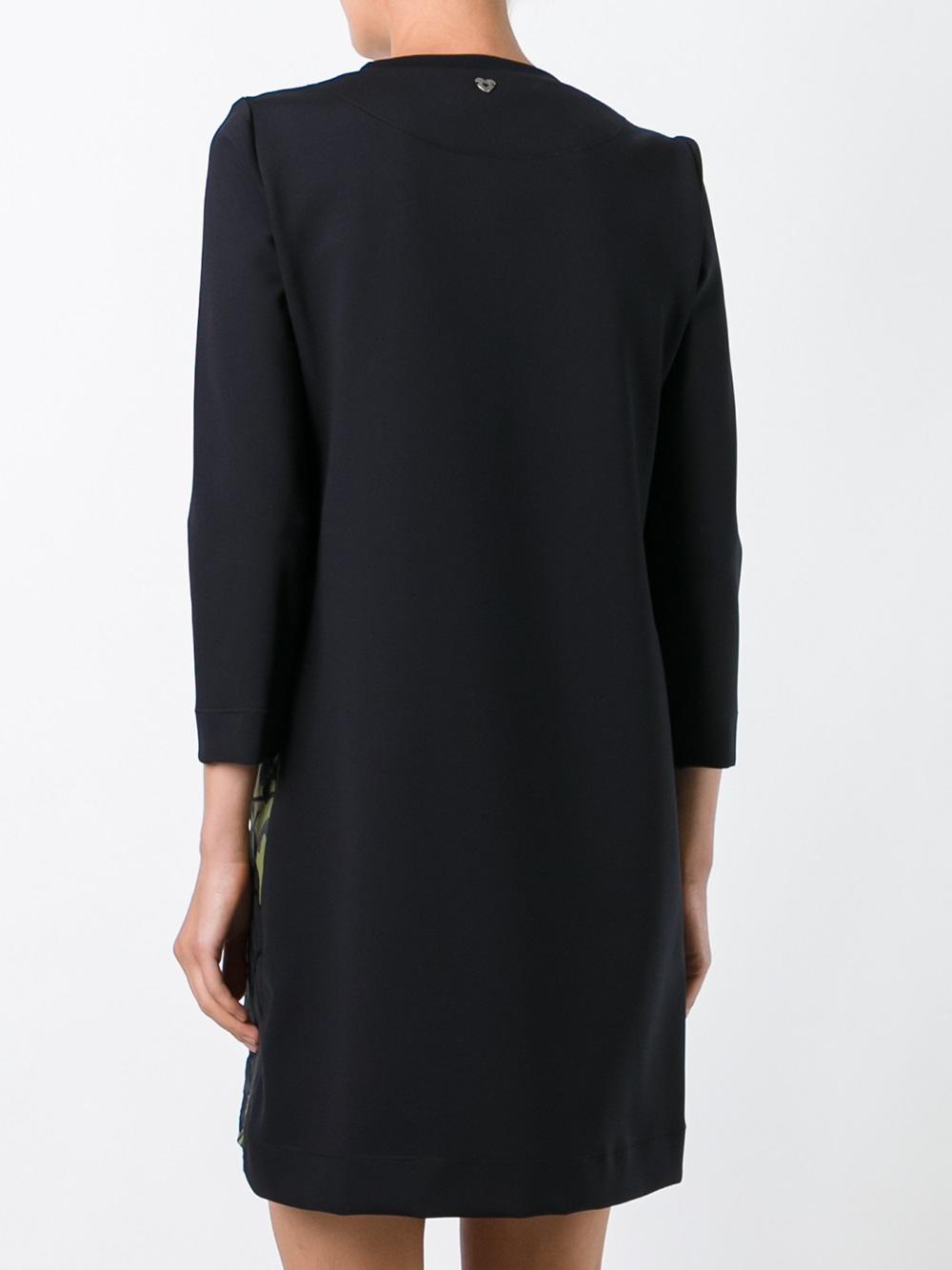 contrast sleeve dress