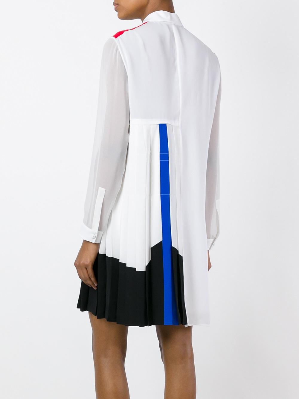 pleated colour block dress