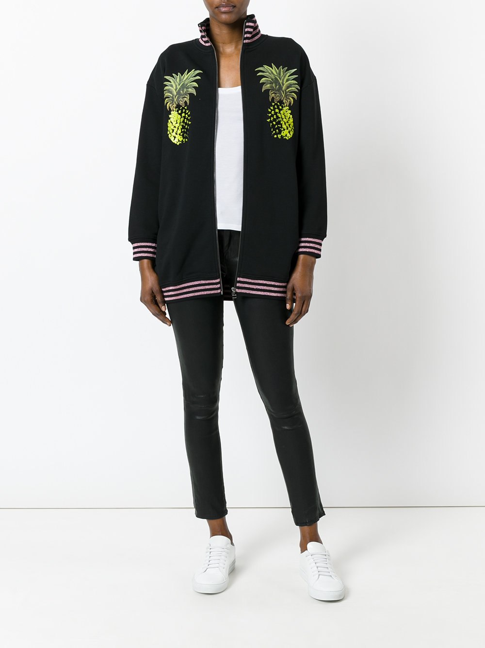pineapple print bomber jacket