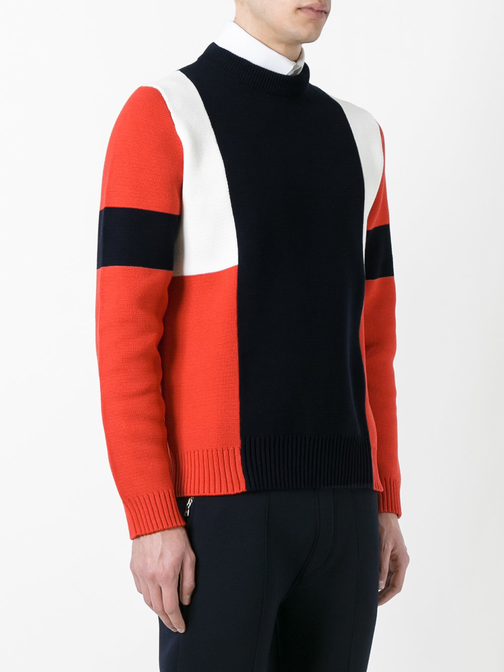 colour block knitted jumper