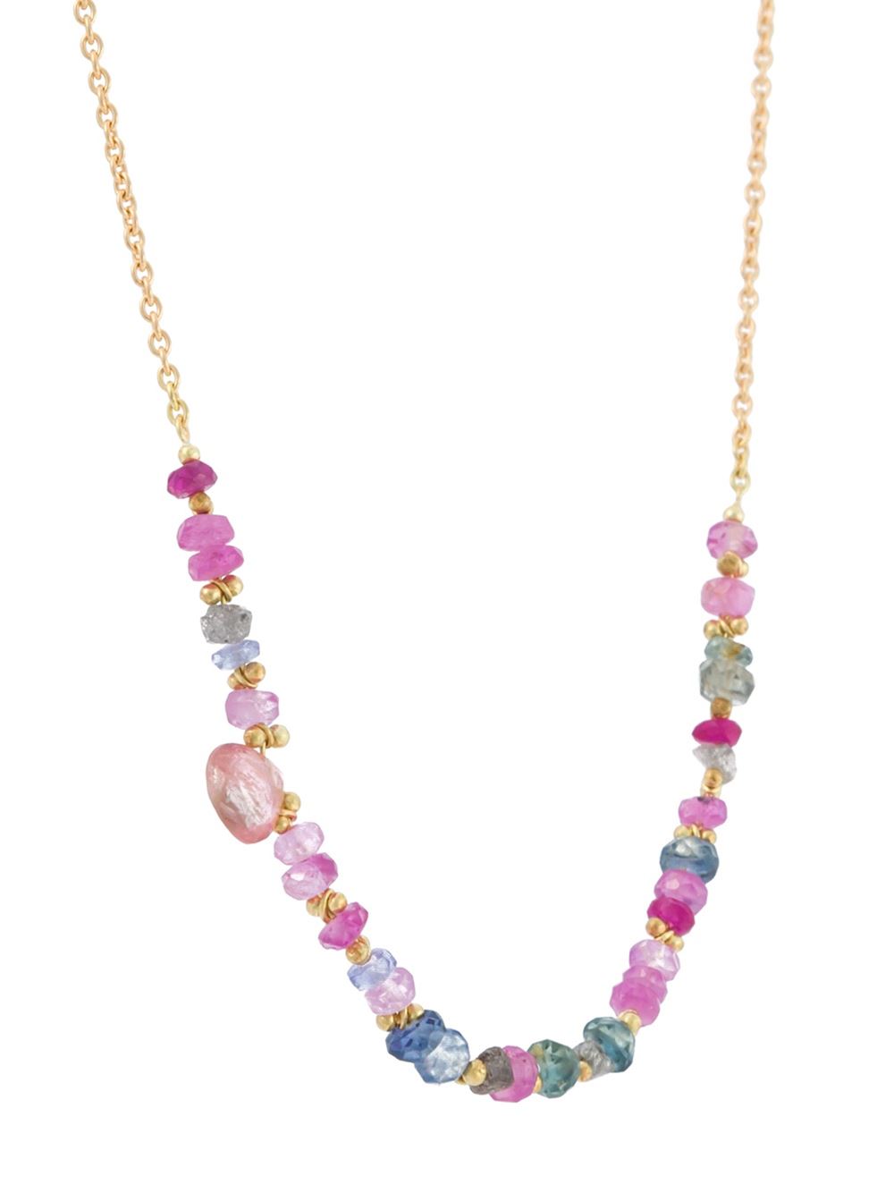 pink ruby and grey sapphire 'Story' necklace