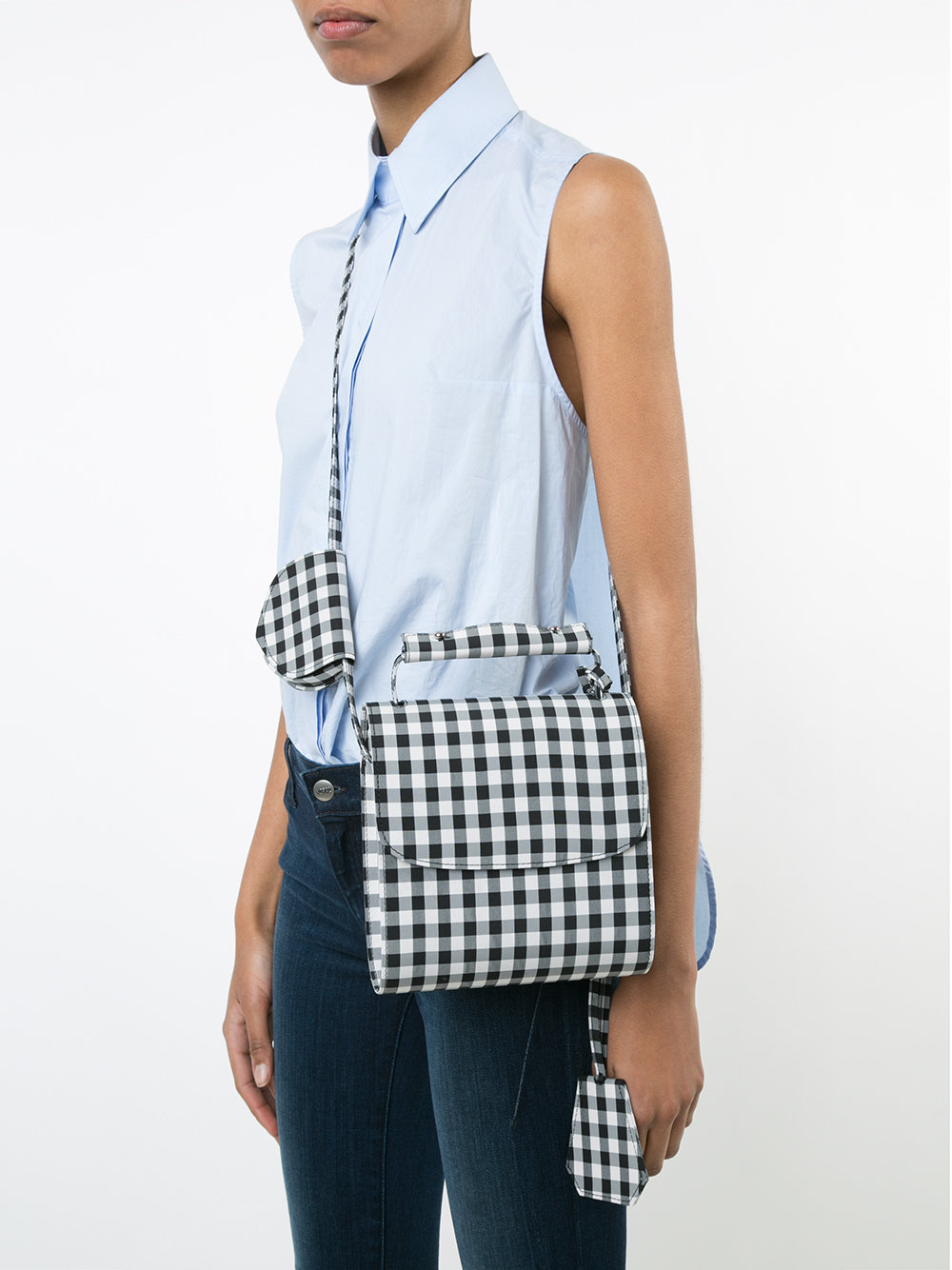 checked crossbody bag