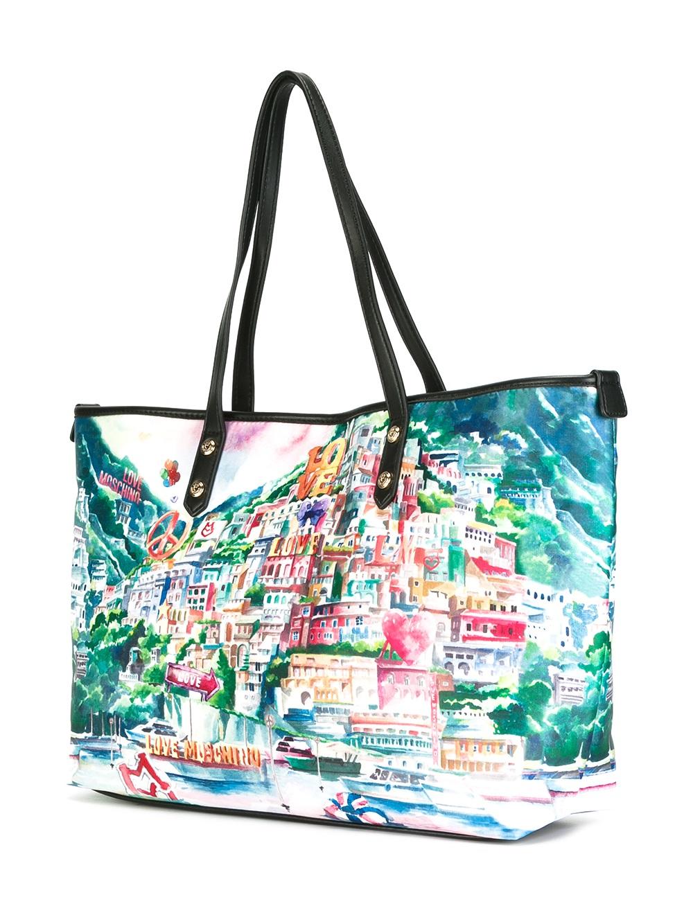 landscape print tote