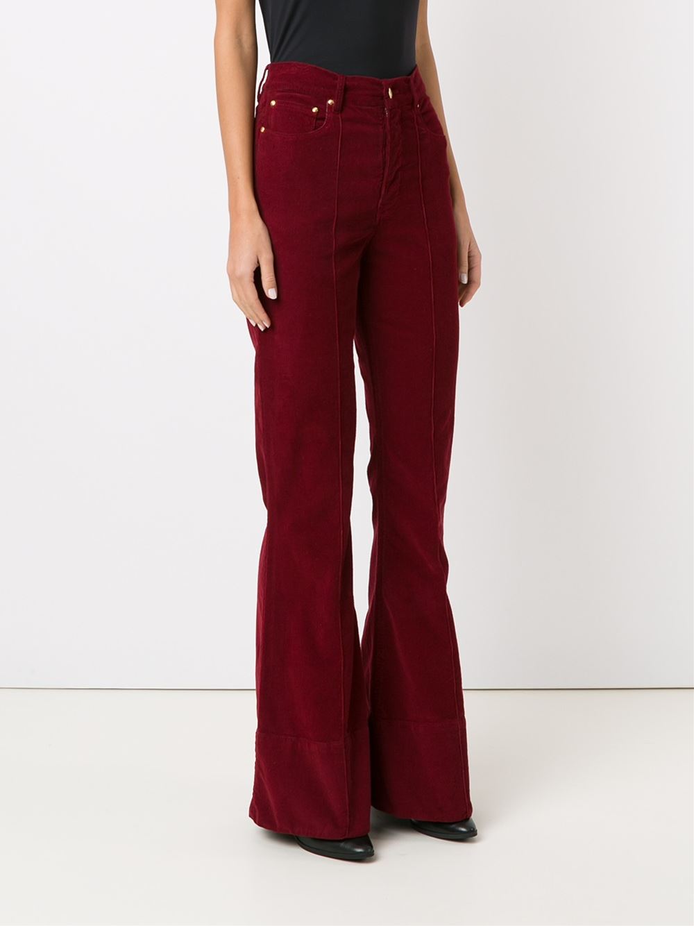 flared velvet trousers