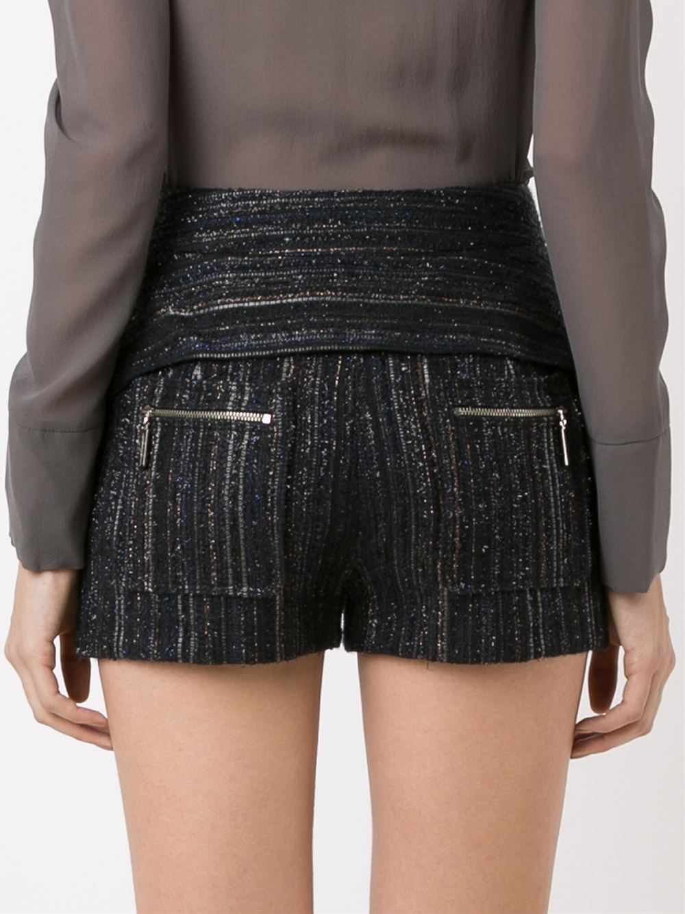 stripped knitted shorts