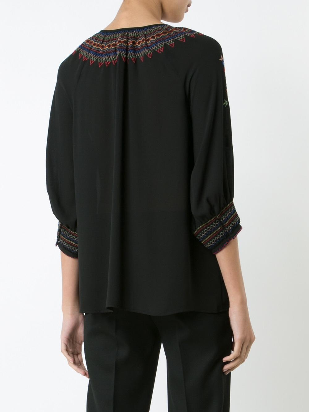 embroidered collar blouse