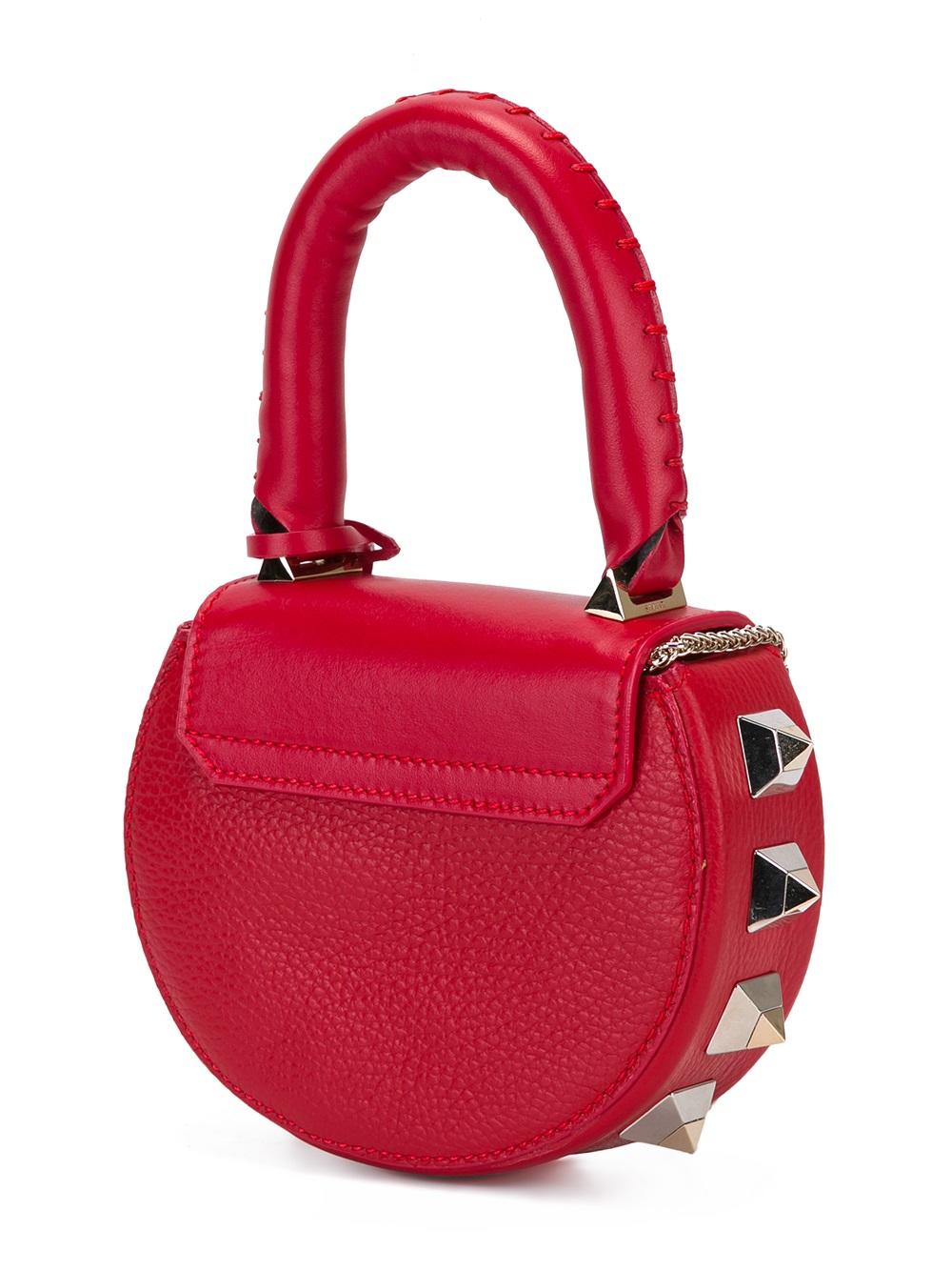 mini studded round tote