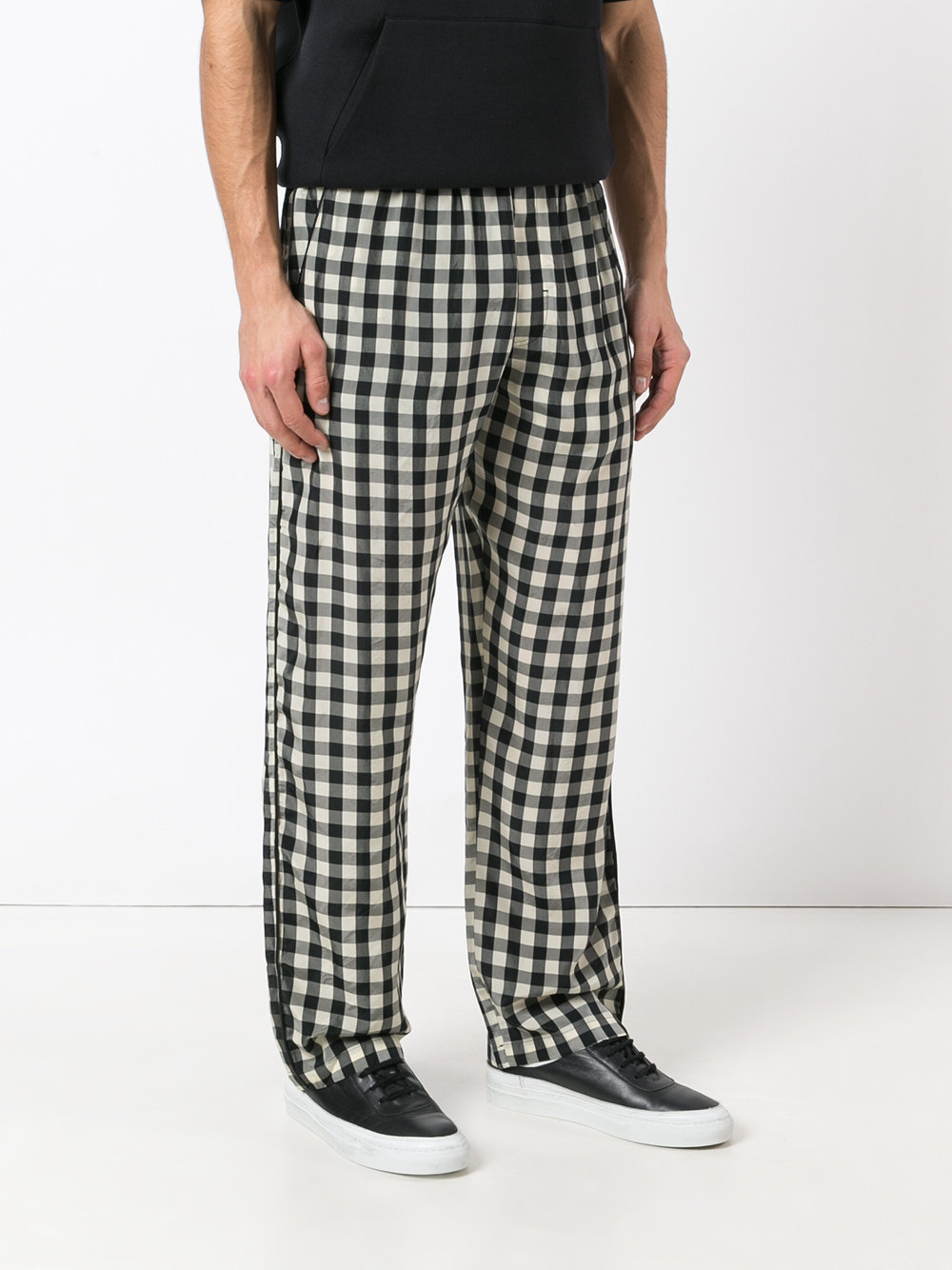 checked loose-fit trousers