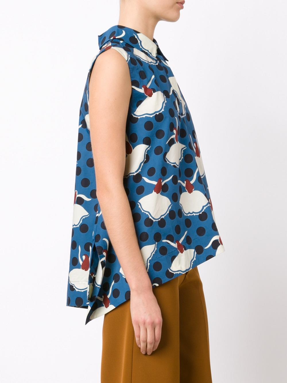 pirouette print blouse