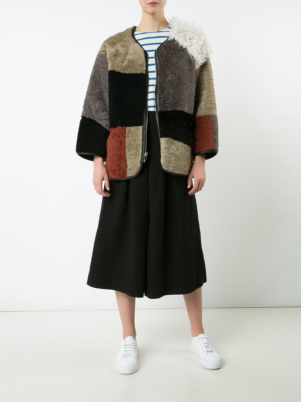 patchwork fur jacket 
