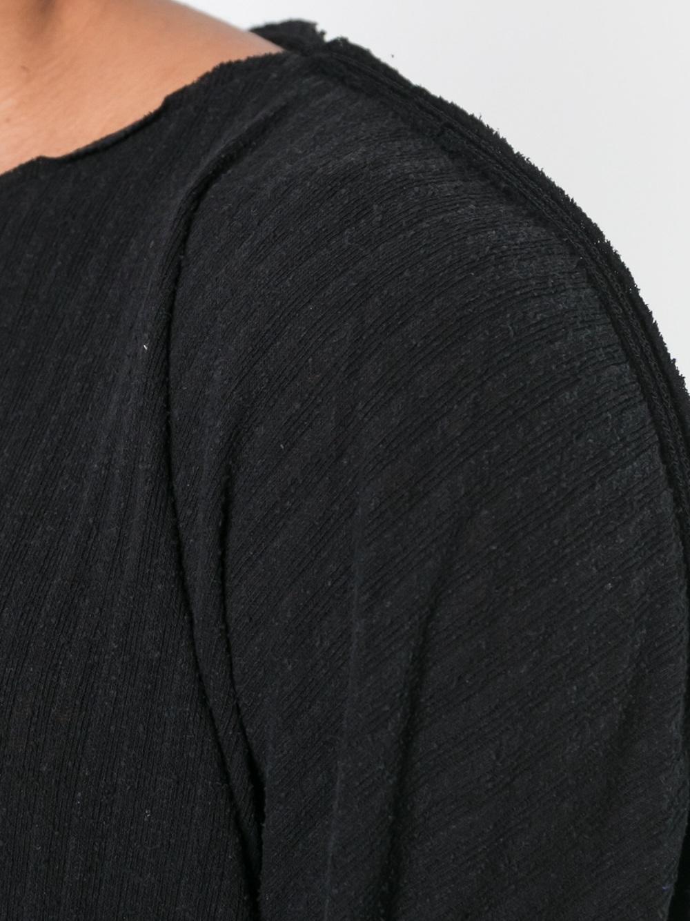 boat neck ribbed sweatshirt